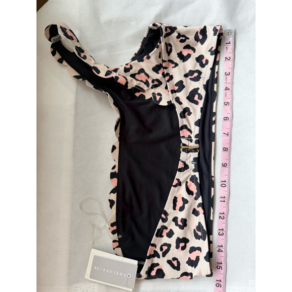NWT Nordstrom Chelsea One Shoulder Leopard Bikini Top size Large - Picture 5 of 8
